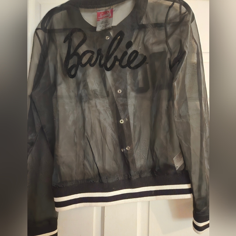 Barbie Sheer Black Button-Up Jacket